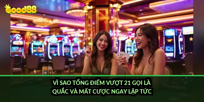 Xì dách online đổi thưởng Good88: luật tính điểm, ngũ linh, xì bàng ra sao? 3 Vì sao tổng điểm vượt 21 gọi là quắc và mất cược ngay lập tức?